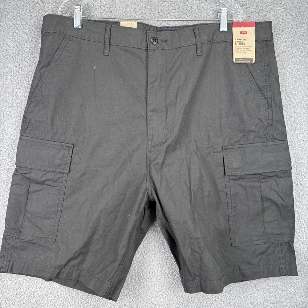 Levis Carrier Cargo Shorts Mens 40 Charcoal Ripstop Utility 23251-0060 NEW